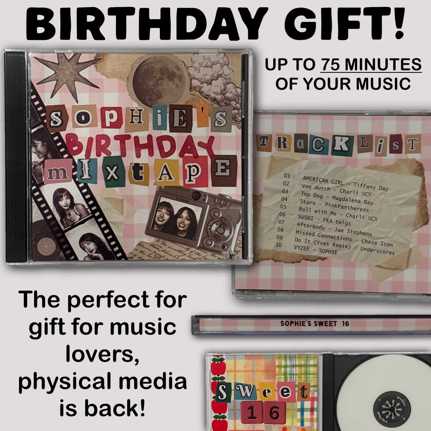 Custom CD Mixtape (Up to 75 Minutes of your Music)